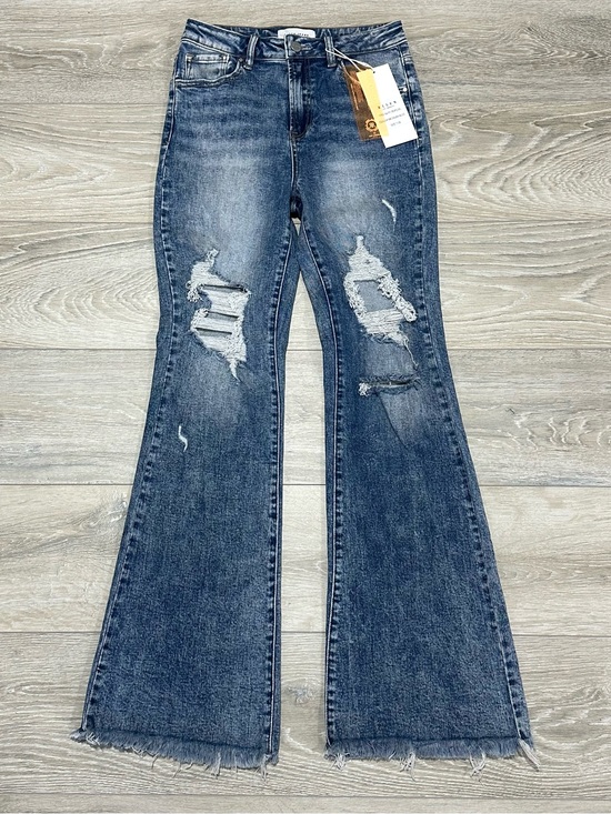Risen Jeans Denim - Risen NWT High Rise Distressed Flare Jeans Women’s 7/28 Medium Wash